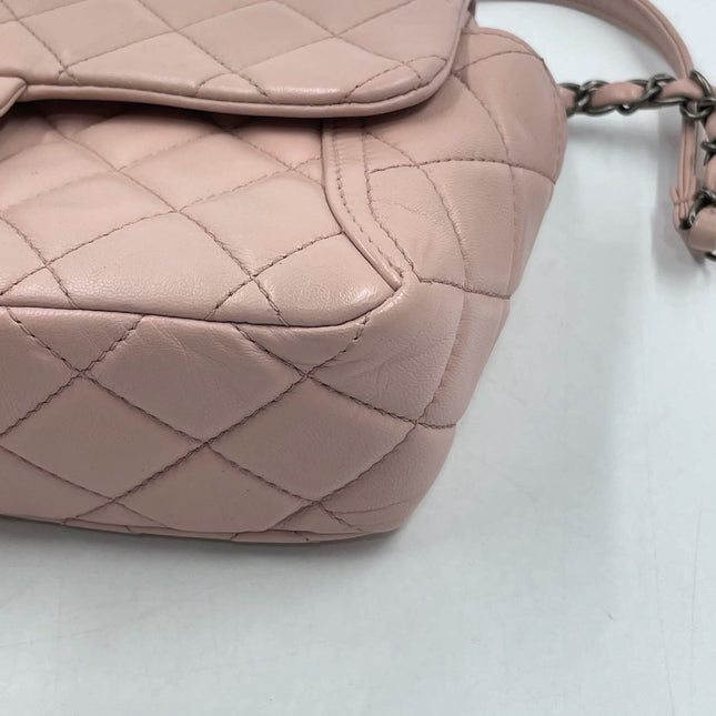 Sold Chanel Classic Flap 2014-2015 Pink Lambskin Leather Medium Shoulder Bag