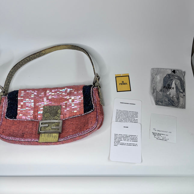 Sold Fendi Baguette Pink Glitter sequins
