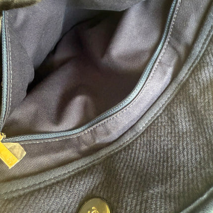 Chanel Deauville Tote Medium Navy Denim Top Handle