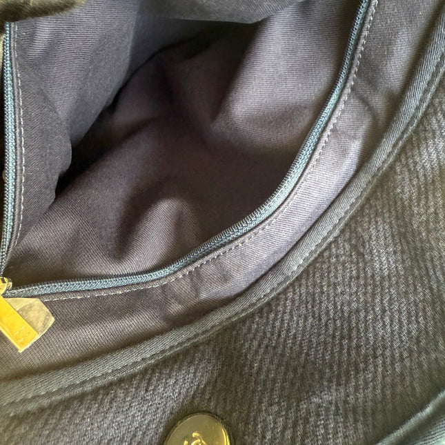Chanel Deauville Tote Medium Navy Denim Top Handle