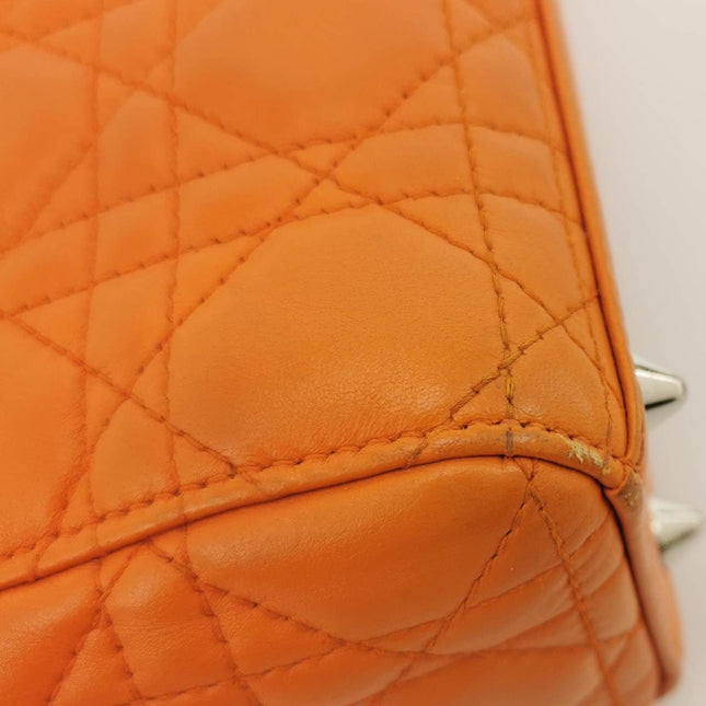 Sold Lady Dior My Abcdior 2016 Small Orange Lambskin Cannage Leather Handbag