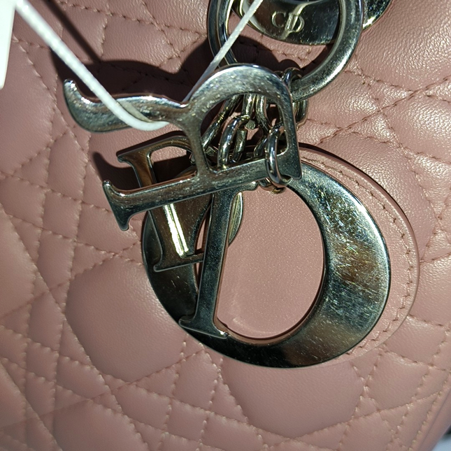 Lady Dior Medium Handbag Lipstick Pink Cannage Leather Gold Hardware