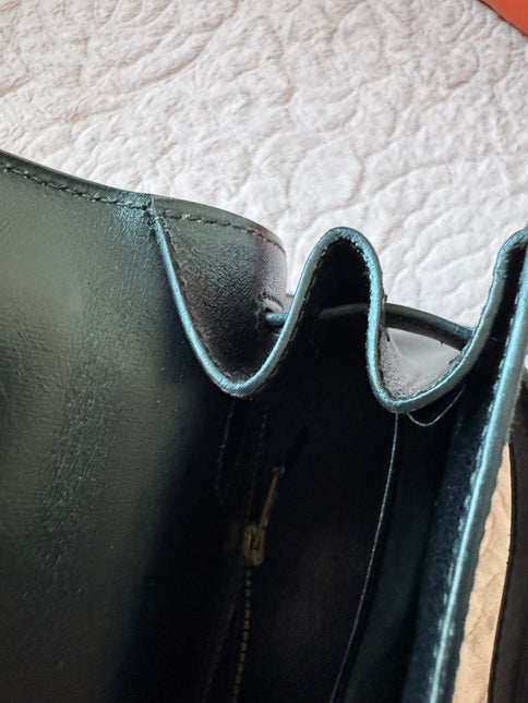 Hermes Kelly 32 Sellier Black Box Leather Gold HW 1987