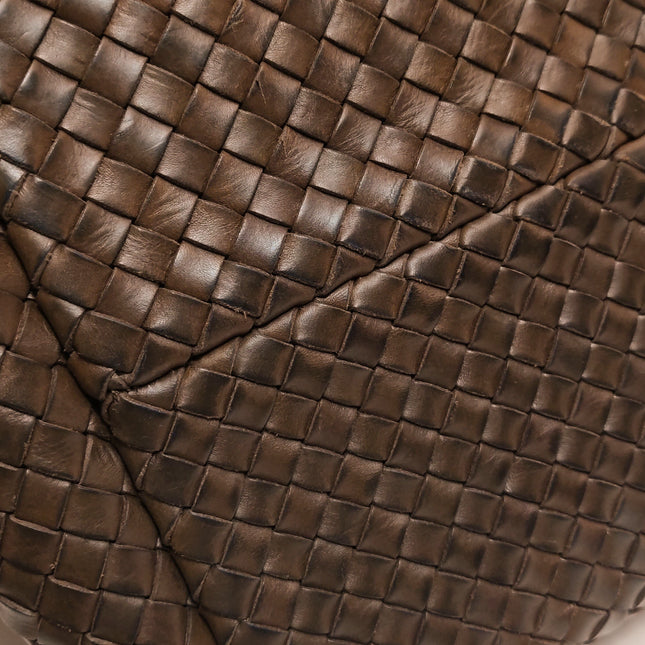 Bottega Veneta Cabat Tote Intreccio Leather Dark Chocolate Brown 44cm