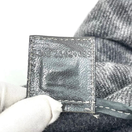 Fendi Baguette Bag Grey Wool Zucca Print Shoulder Bag