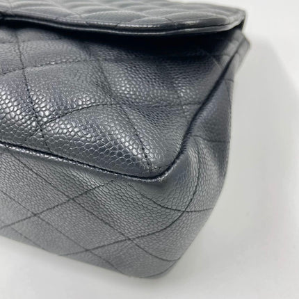 Chanel Classic Flap Jumbo 2009 Black Caviar Leather Single Flap Gold Hardware