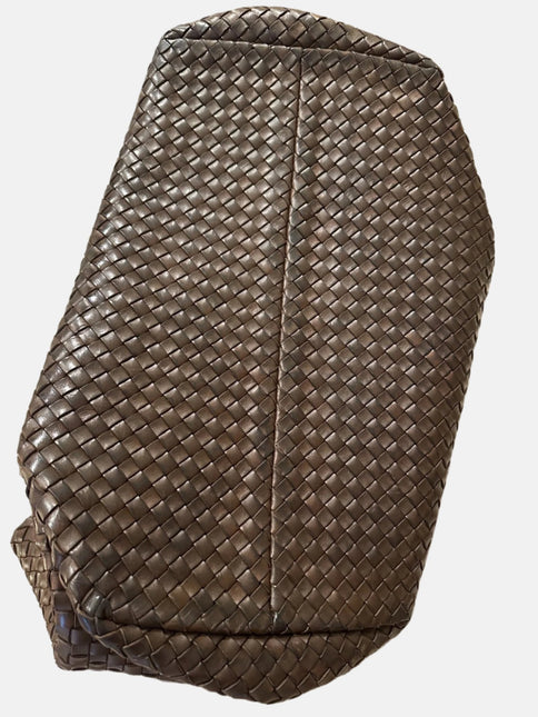 Sold Bottega Veneta Cabat Large Intreccio Leather Tote Bag Dark Chocolate Brown