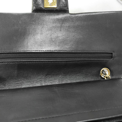 Chanel Timeless Classic Flap Medium Black Lambskin Leather Gold Hardware