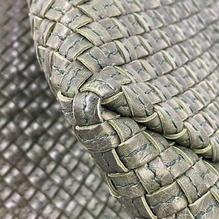 Bottega Veneta Cabat Tote Dark Green Intreccio Leather 45cm
