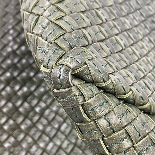 Bottega Veneta Cabat Tote Dark Green Intreccio Leather 45cm