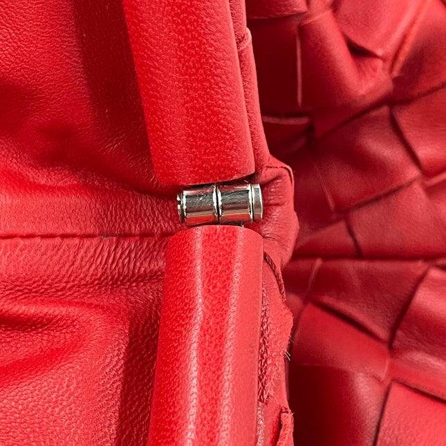 Sold Bottega Veneta Pouch Large Intrecciato Leather Clutch Red