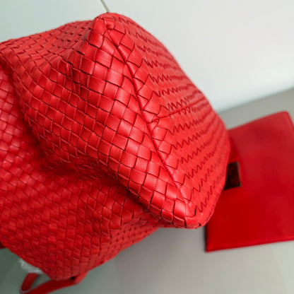 Bottega Veneta Cabat Large Intreccio Red Leather 40cm