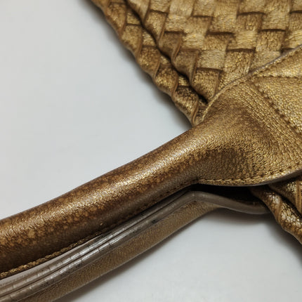 Bottega Veneta Cabat PM Intreccio Leather Tote Bag Gold 32cm