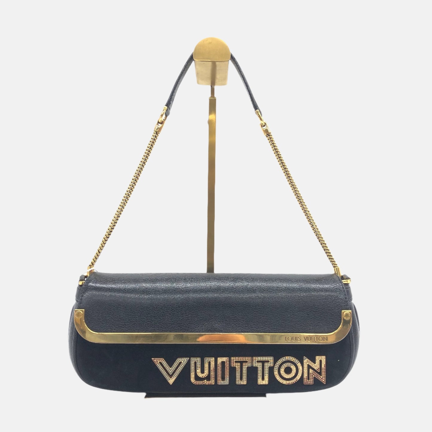 Louis Vuitton Avant-Garde Pochette Clutch Suede Leather Crystal Logo, 2011-Luxbags