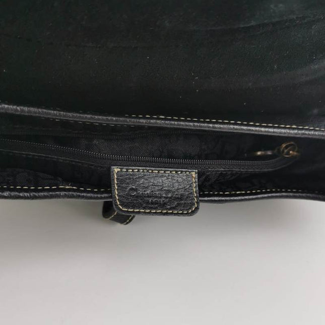 Dior Saddle Vintage Leather Black with Antiqued Gold Hardware