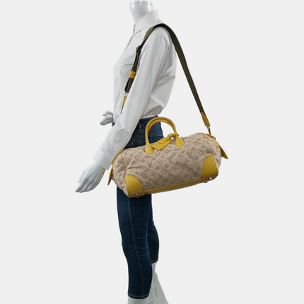 Louis Vuitton Neo Papillon Revelation GM Beige and Canvas Yellow Leather with Strap