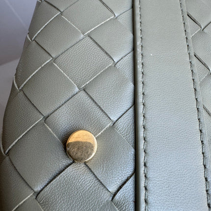 Sold Bottega Veneta Mini Wallace Leather Green Travertine & Muse Brass