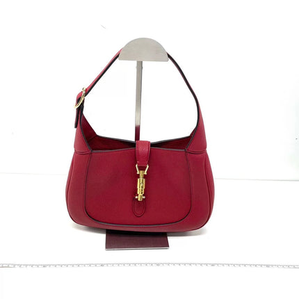 Gucci Jackie 1961 Small Red Pebbled Leather Shoulder Bag-Luxbags