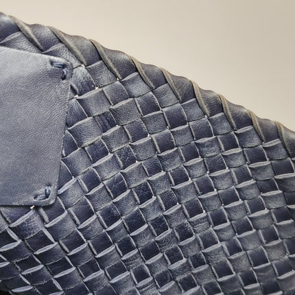 Bottega Veneta Cabat MM Intreccio Leather Tote Bag Navy 40cm