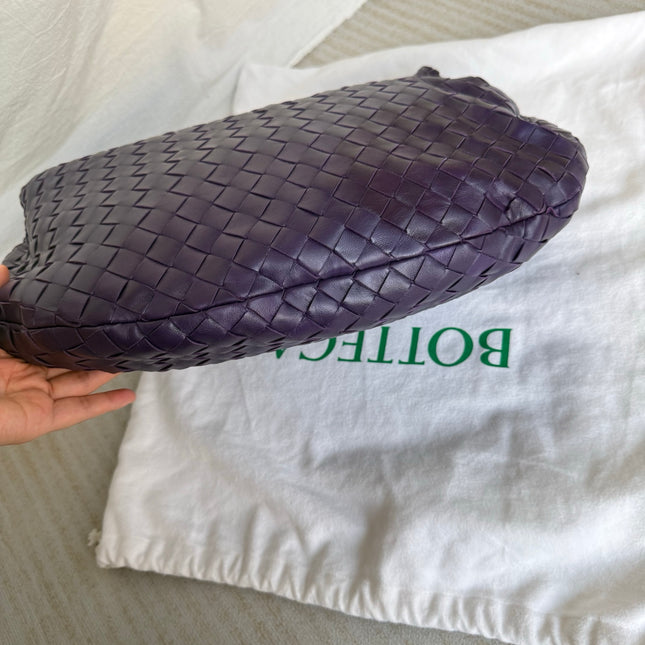 Bottega Veneta Jodie Small Purple Intrecciato Leather Gold Hardware