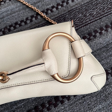 Sold Gucci Horsebit 1955 Large White Leather Shoulder Bag