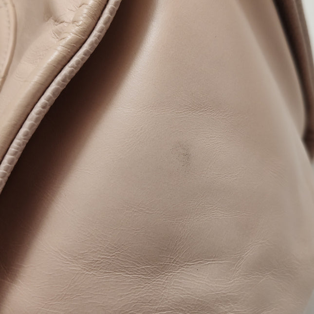 Chanel Deauville Tote Medium Pink Leather Top Handle Leather Chain Straps