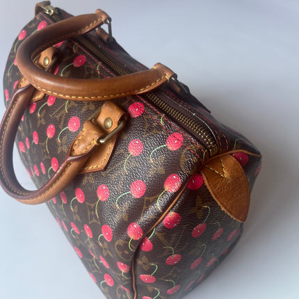Sac bandoulière Louis Vuitton x Takashi Murakami Speedy 25 Cerises en Monogram