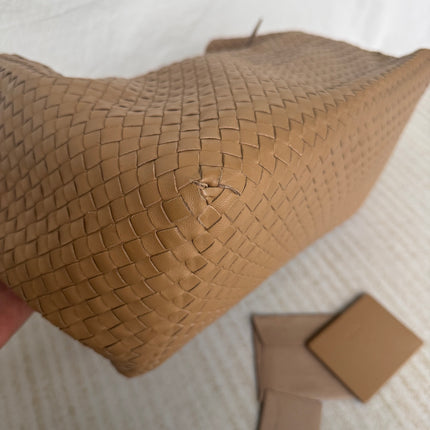 Bottega Veneta Cesta Shopper Tote Intrecciato Milk Chocolate Brown Leather Large 50cm