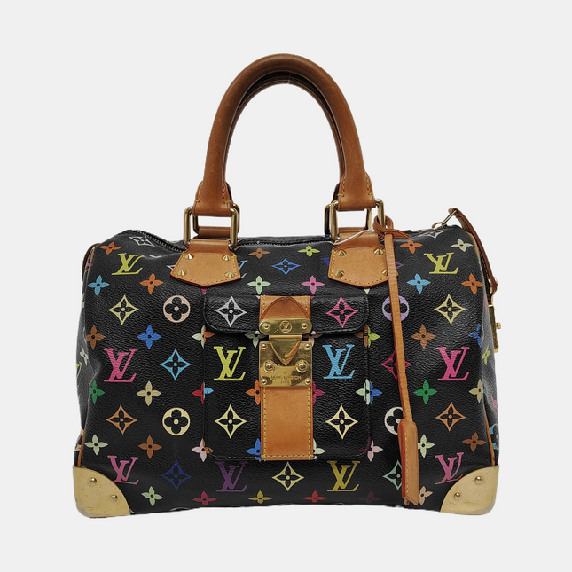 Louis Vuitton x Takashi Murakami Speedy 30 Lock Black Multicolor