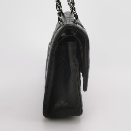 Chanel Timeless Classic Flap Medium Black Lambskin Leather Silver Hardware, 2006-08