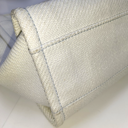 Chanel Deauville Tote Light Blue Denim Leather Trim Small 32cm