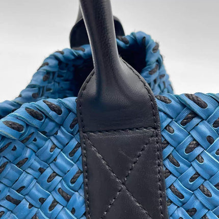 Bottega Veneta Cabat Tote Intreccio Leather Navy and Black 42cm