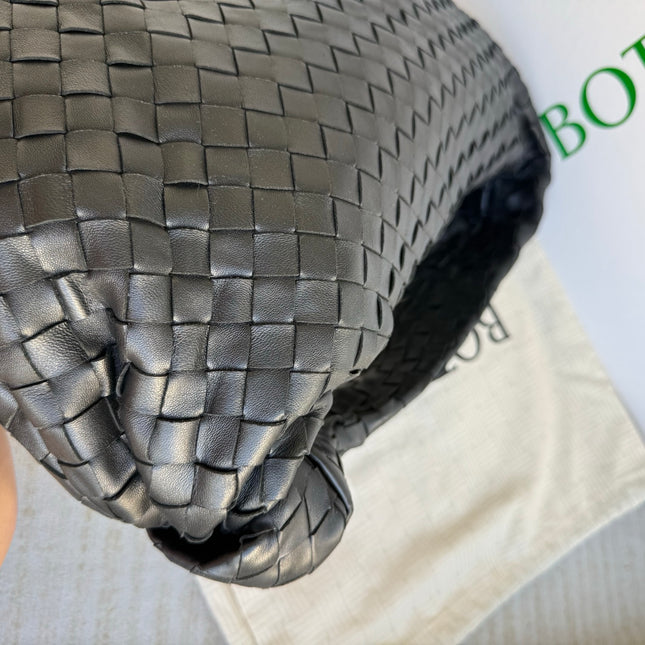 Bottega Veneta Jodie Small Black Lambskin Leather Silver Hardware