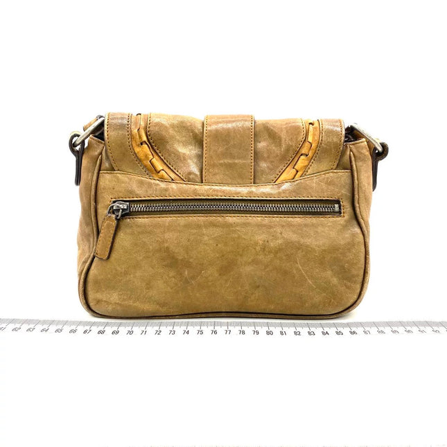 Dior Vintage Gaucho Mini Brown Leather Crossbody Bag 2006