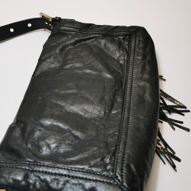 Fendi Baguette Leather with Wild Fringes Shoulder Bag