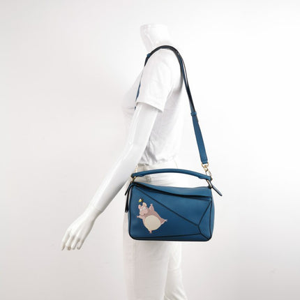 Loewe x Spirited Away Studio Ghibli Collection Puzzle Small Blue Crossbody Bag