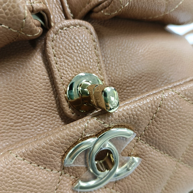 Sold Chanel 23P Small Duma Backpack Caramel Tan Caviar Leather