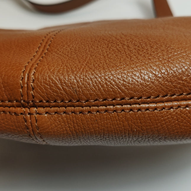 CHLOÉ Bracelet Hobo Embellished Brown Glossed Textured-leather Shoulder Bag