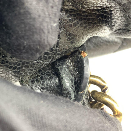 Chanel Shiva Tote Black Quilted Shiny Caviar Leather Gold Hardware