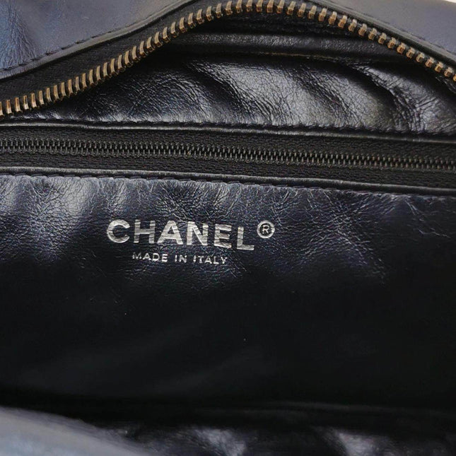 Sold Chanel 2008 Metallic Aged Calfskin Quilted Small 2.55 Mademoiselle Camera Case Bag Blue