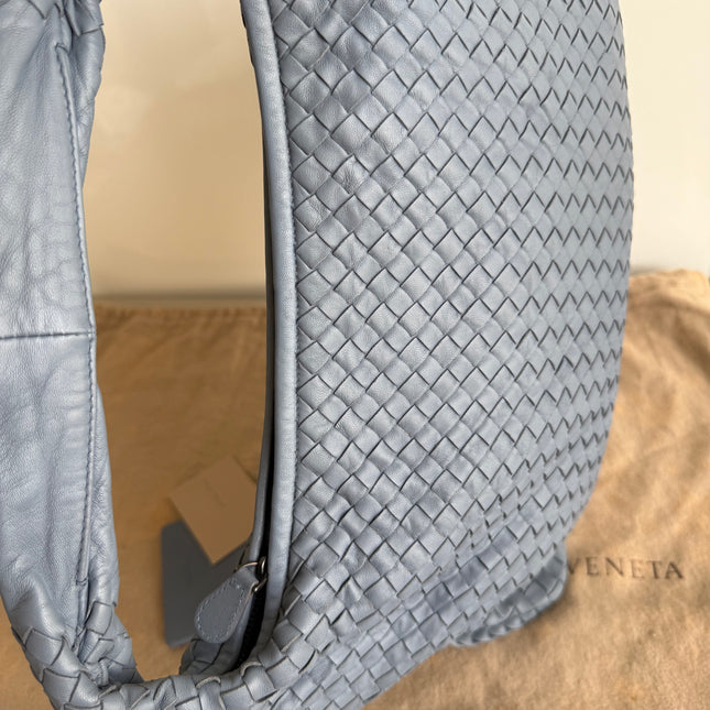 Bottega Veneta Veneta Hobo Misty Blue Intrecciato Leather Bag Medium 45cm