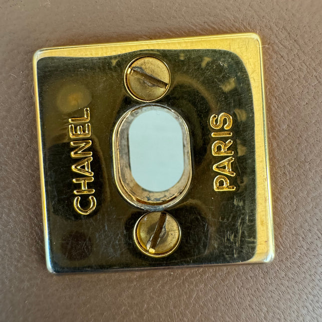 Chanel Classic Flap Mini Vintage Beige Lambskin Leather Adjustable Gold-tone Chain