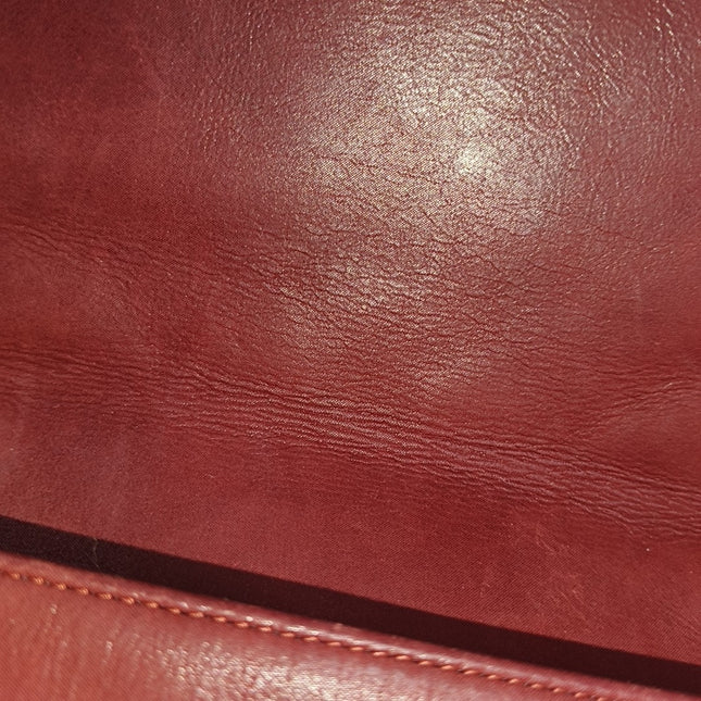 Chanel Classic Flap Medium Happy Stitch Red Aged Calfskin Leather Gold Hardware, 2015-2016