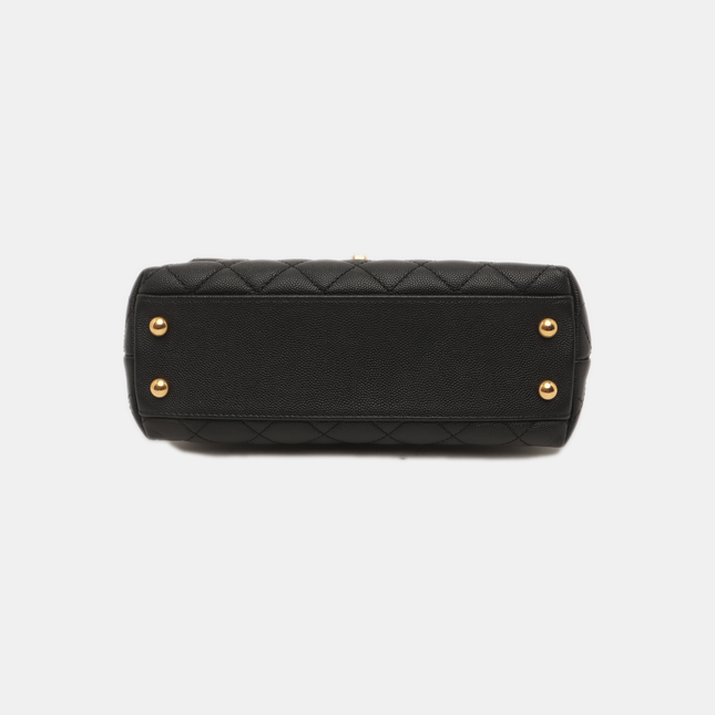 Chanel Coco Handle Small Black Caviar Leather Gold Hardware 2017