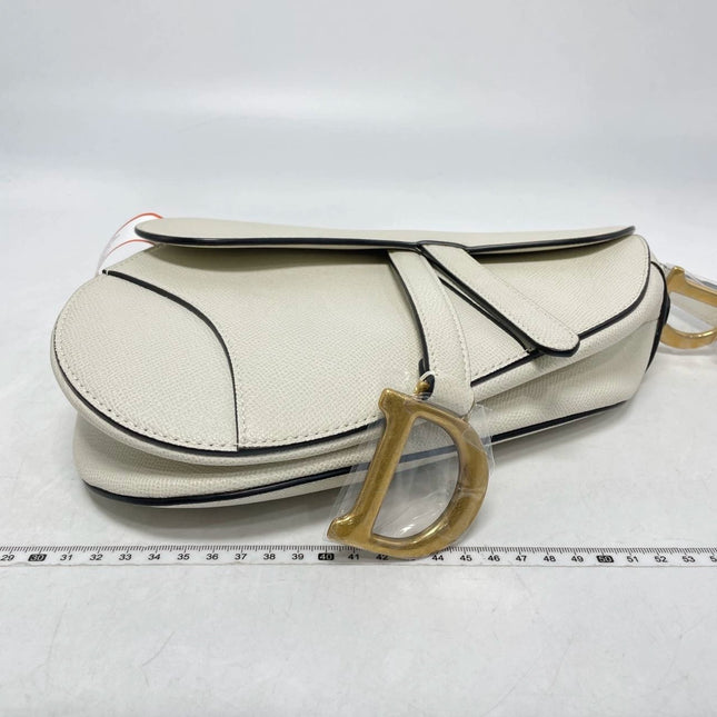 Sold Dior Saddle Medium 2020 Grained Leather Handbag White