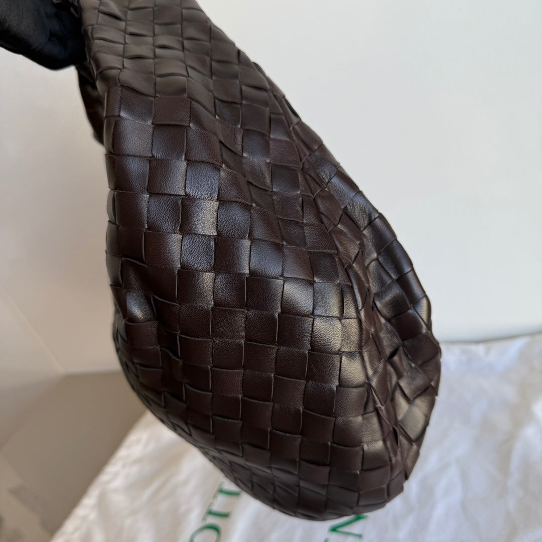 Bottega Veneta Jodie Small Lambskin Leather Dark Chocolate Brown