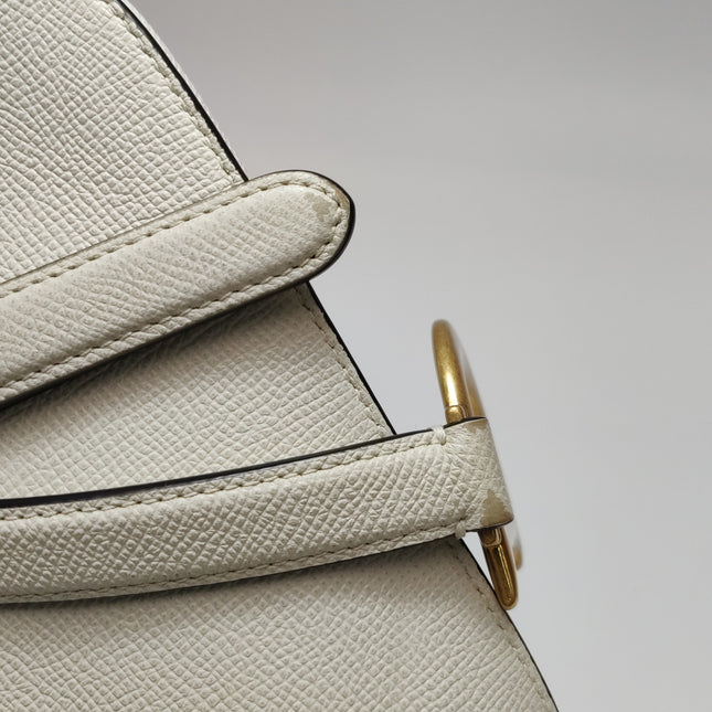 Dior Saddle Medium 2021 White Grained Leather Handbag