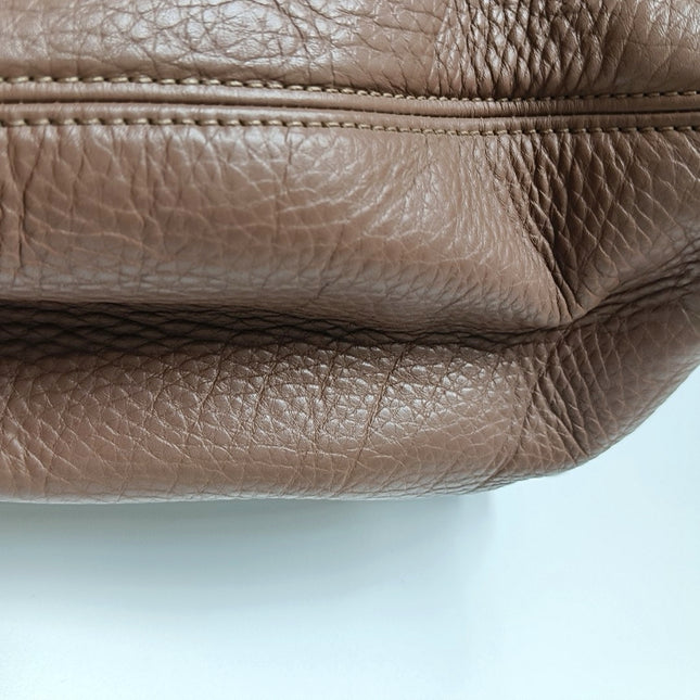 Chanel Cerf Executive Latte Dusty Pink Caviar Leather Handbag Silver Hardware With Strap