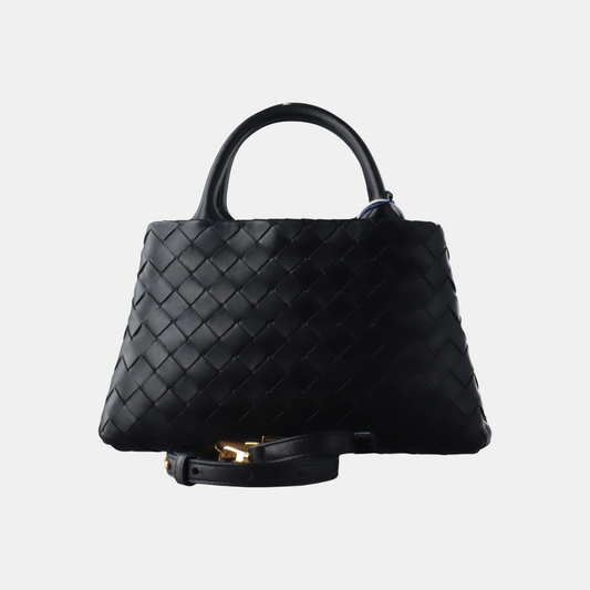 Bottega Veneta New Roma Mini Handbag Intrecciato Nappa Leather Black Mini 25cm-Luxbags