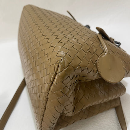 Bottega Veneta Roma Intrecciato Nappa Leather Beige Light Brown Small 30cm